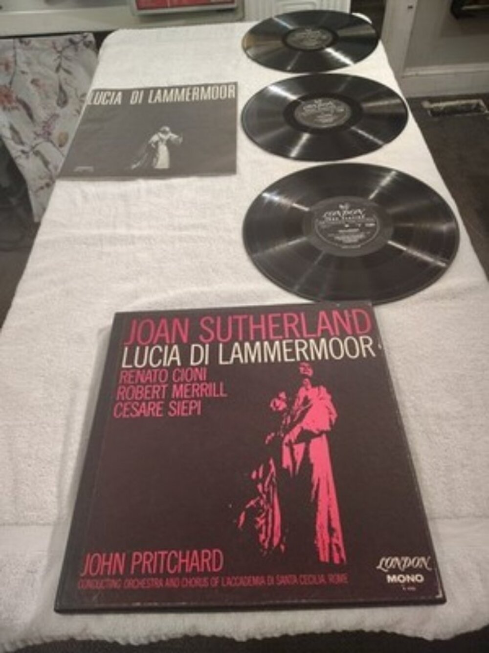 Donizetti Lucia Di Lammermoor Joan Sutherland London OSA 1327 3 LPs w/ Libretto